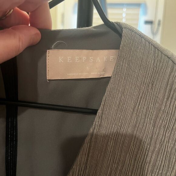 Keepsake jumpsuit with flutter sleeves in a textured gray fabric, size Small - Picture 8 of 14